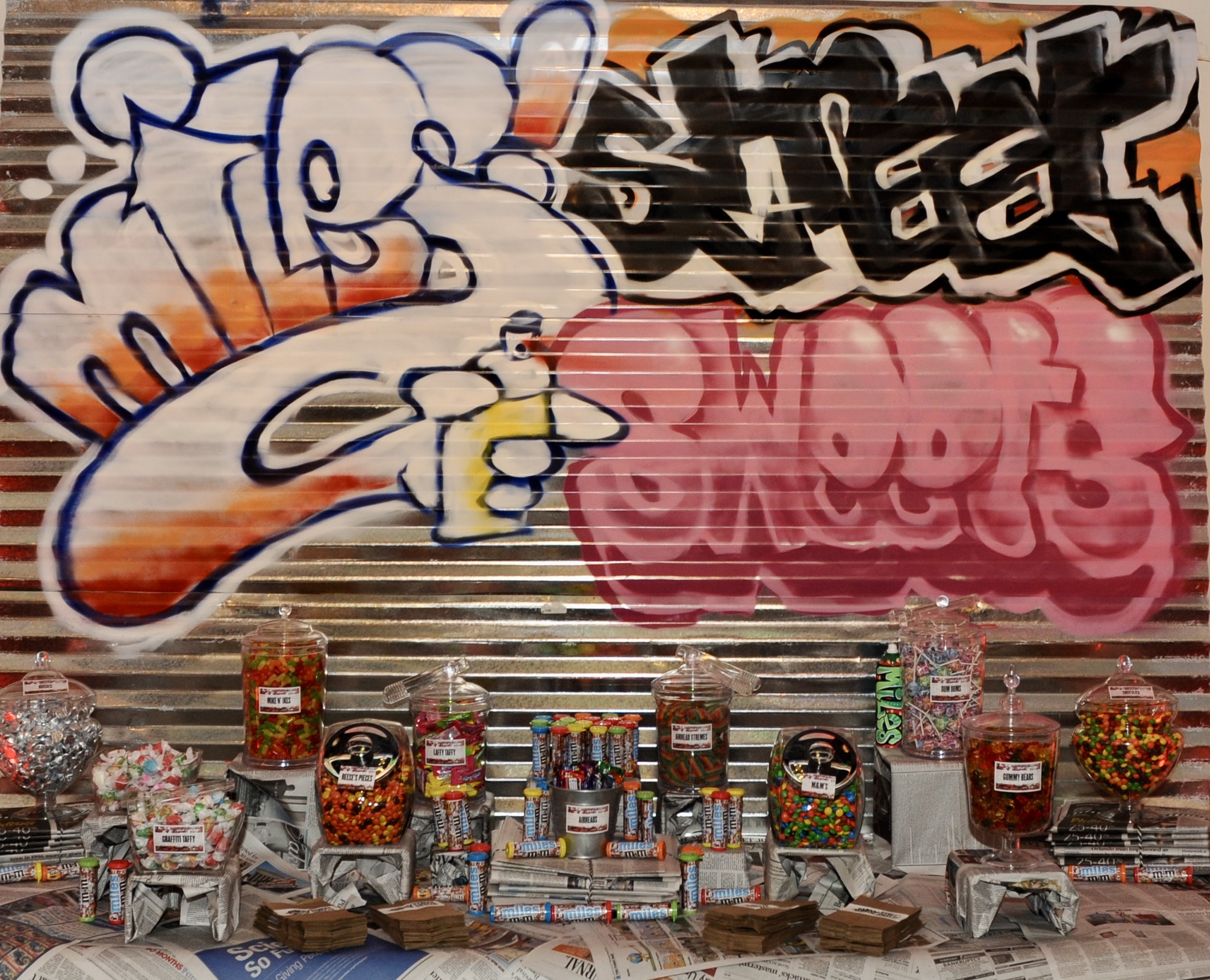 Graffiti Theme Candy Buffet | Street Sweets | Orlando Mitzvah Planner | Orchid Garden Orlando