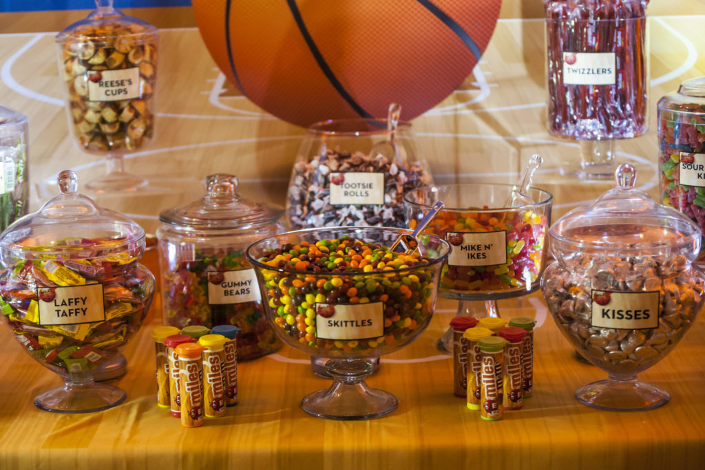 March Madness Candy Buffet | Orlando Mitzvah Planner | Basketball Candy Bar | Interlachen Country Club