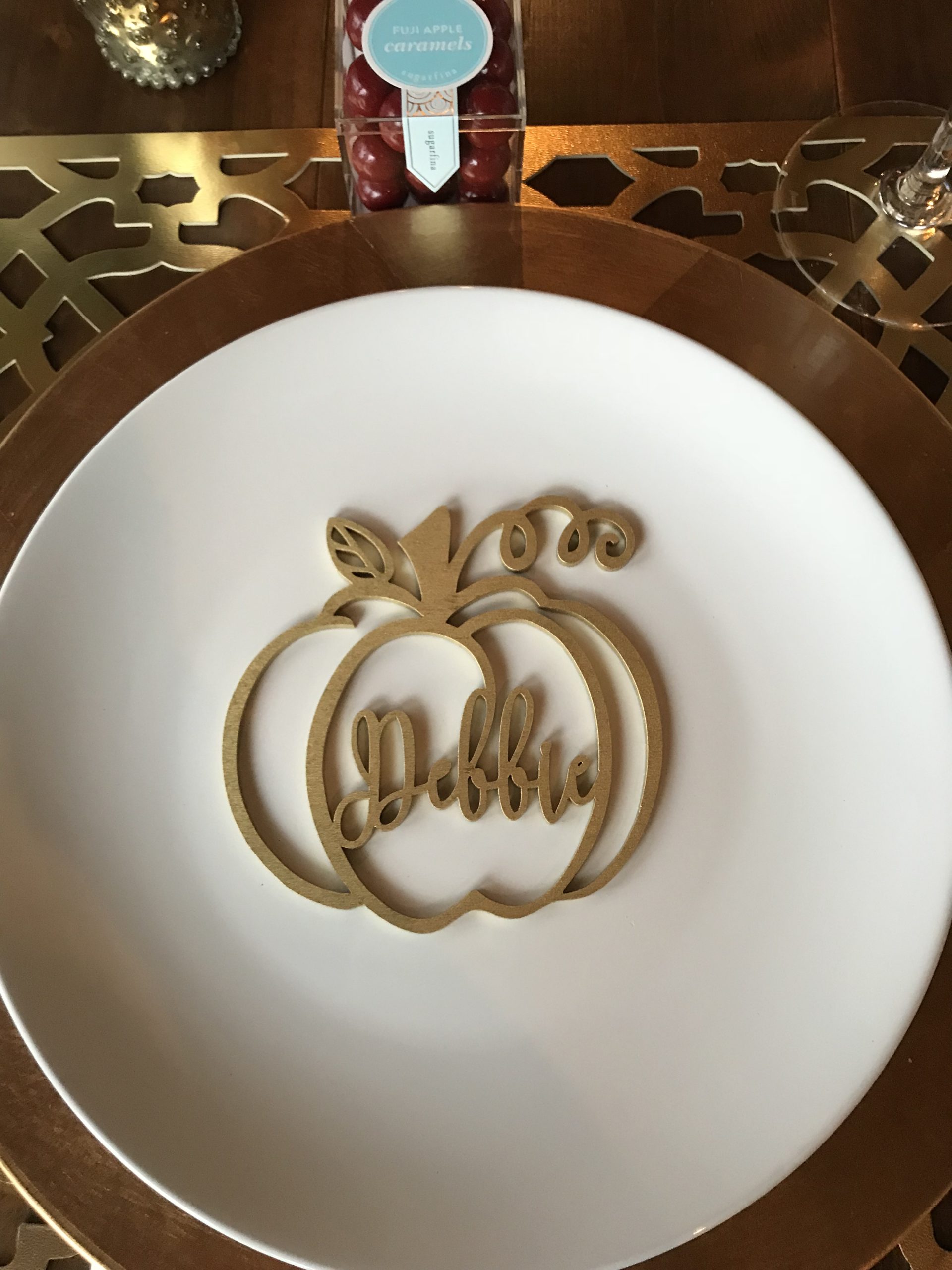 Pumpkin Place Cards | Gold Thanksgiving Accents