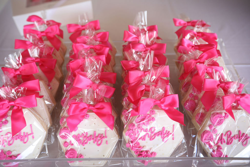 Custom Cookies | Baby Girl Baby Shower Cookies | Oh Baby | Pink Accents | Orlando Event Planner