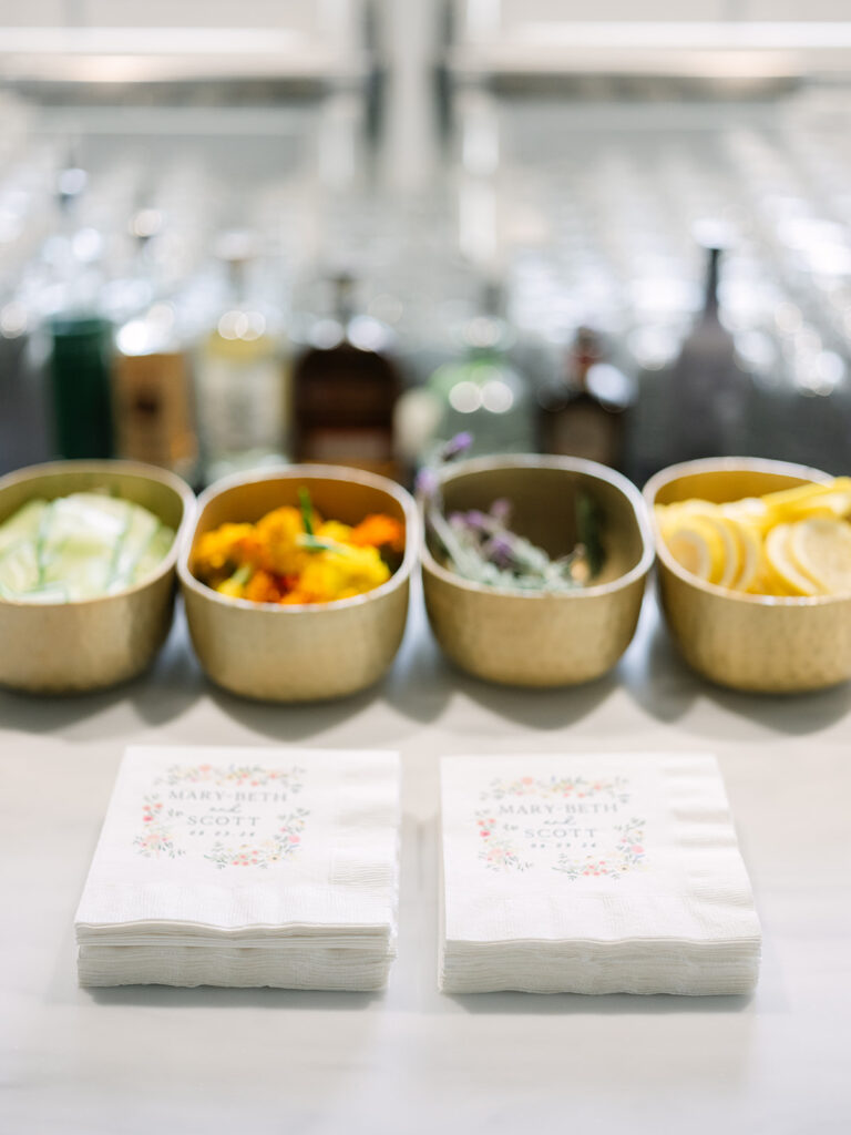 Wildflower Custom napkins for Happily Ever After Wedding at Leu Gardens