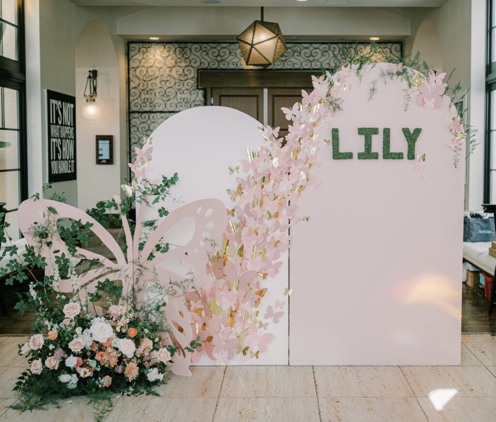 Photo Op at Butterfly Baby Shower at The Alfond Inn