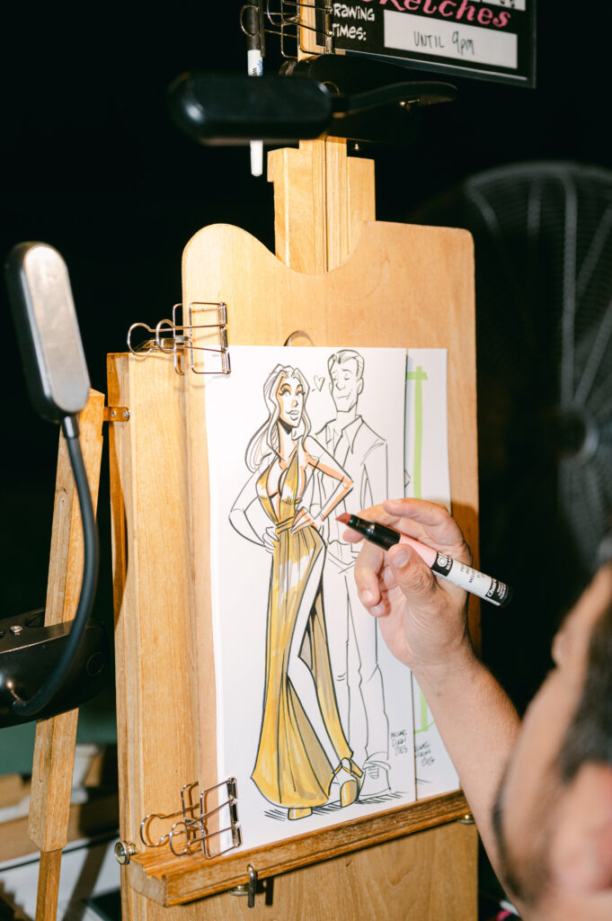 Stunning Equestrian Theme 50th Birthday at JRB Equestrian with fashion sketch artist